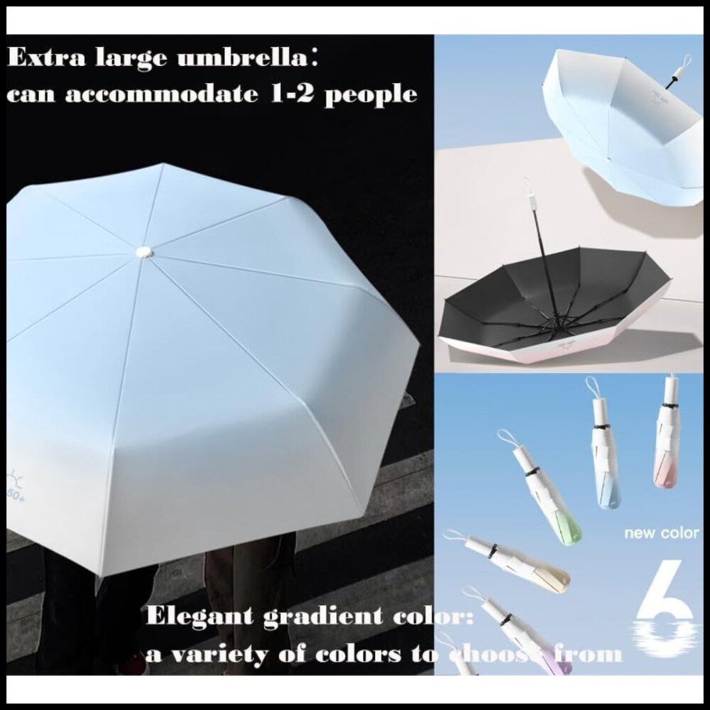 Automatic Folding Umbrella Gradient Sun Rain Prot… - image 6
